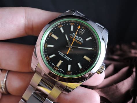 rolex milgauss green glass review|Rolex Milgauss price chart.